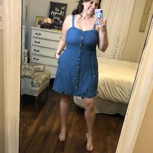 LOFT DENIM SUNDRESS SZ 14